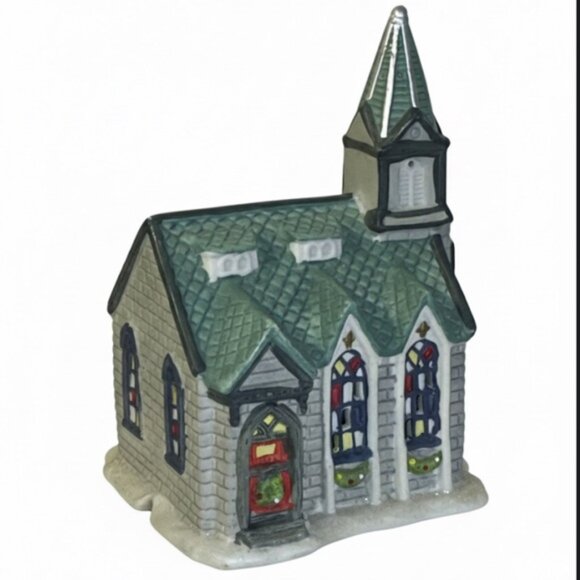 Vintage Church Holiday Porcelain Village House Translucent Collectible 2002 - Picture 5 of 16
